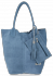 Bőr táska shopper bag Vittoria Gotti világoskék V5190
