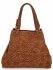 Włoska Torebka Skórzana Shopper Bag w Modne Wzory 5566-S Ruda