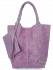 Modne Torebki Skórzane Shopper Bag XL z Etui firmy Vittoria Gotti Wrzosowa