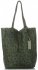 GEANȚĂ DIN PIELE shopper bag Vittoria Gotti verde de sticlă VL299