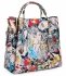 Talianska Kožená Kabelka Módny Kufrík 5702-1 Multicolor/Biela