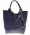 Kožené kabelka shopper bag Genuine Leather 555 tmavo modrá