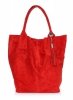 Kožené kabelka shopper bag Genuine Leather červená 801