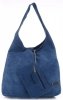 Oryginalne Torby Skórzane XL VITTORIA GOTTI Shopper Bag z Etui Niebieska