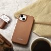 DUPLIKAT: iCarer CE Premium Leather Folio Case skórzane etui iPhone 14 z klapką magnetyczne MagSafe brązowy (WMI14220713-BN)