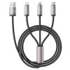 TECH-PROTECT ULTRABOOST 3IN1 LIGHTNING & TYPE-C & MICRO-USB KABEL  3.5A 100CM GREY
