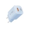 TECH-PROTECT NCM33W 2-PORT NETWORK CHARGER PD 33W / QC3.0 BABY BLUE