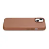 iCarer Case Leather pokrowiec etui z naturalnej skóry do iPhone 14 brązowy (WMI14220705-BN) (kompatybilne z MagSafe)
