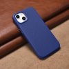 iCarer Litchi Premium Leather Case skórzane etui iPhone 14 Plus magnetyczne z MagSafe ciemnoniebieski (WMI14220711-DB)
