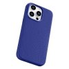 iCarer Litchi Premium Leather Case skórzane etui iPhone 14 Pro Max magnetyczne z MagSafe ciemnoniebieski (WMI14220712-DB)