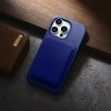 iCarer Litchi Premium Leather Case skórzane etui iPhone 14 Pro Max magnetyczne z MagSafe ciemnoniebieski (WMI14220712-DB)