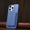 iCarer Litchi Premium Leather Case skórzane etui iPhone 14 Pro Max magnetyczne z MagSafe jasnoniebieski (WMI14220712-LB)