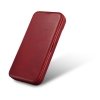 iCarer CE Oil Wax Premium Leather Folio Case skórzane etui iPhone 14 z klapką magnetyczne MagSafe czerwony (AKI14220705-RD)