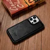iCarer Leather Oil Wax etui iPhone 14 Pro Max skórzany pokrowiec czarne (WMI14220720-BK)