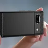 Carbon Case etui Google Pixel 7a elastyczny silikonowy karbonowy pokrowiec czarne