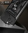 Pancerne etui z podstawką i osłoną aparatu do iPhone 15 Plus Hybrid Armor Camshield - niebieskie