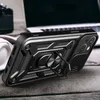 Pancerne etui z podstawką i osłoną aparatu do iPhone 15 Plus Hybrid Armor Camshield - czarne