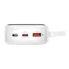 Powerbank Baseus Qpow Pro+ 20000mAh 22.5W z wbudowanym kablem USB-C i wyświetlaczem - biały