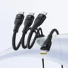 Kabel 3w1 Baseus Flash Series 3 100W USB-C - USB-C+USB-C+Lightning 1,5m + 3 x 0,25 m - czarny