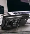 Pancerne etui Hybrid Armor Camshield z podstawką i osłoną aparatu na Samsung Galaxy S25 Edge - czarne