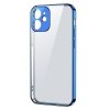 Joyroom New Beauty Series ultra cienkie przezroczyste etui z metaliczną ramką do iPhone 12 Pro ciemno-niebieski (JR-BP743)