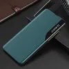 Eco Leather View Case elegancki futerał etui z klapką i funkcją podstawki Samsung Galaxy A22 4G zielony