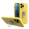 Ring Case silikonowe etui z uchwytem na palec i podstawką do iPhone 12 mini żółty