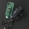 Rope case żelowe etui ze smyczą łańcuszkiem torebka smycz iPhone 11 Pro ciemnozielony