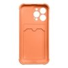 Card Armor Case etui pokrowiec do iPhone 13 Pro Max portfel na kartę silikonowe pancerne etui Air Bag pomarańczowy