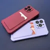 Card Armor Case etui pokrowiec do Samsung Galaxy A32 4G portfel na kartę silikonowe pancerne etui Air Bag pomarańczowy