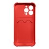 Card Armor Case etui pokrowiec do Samsung Galaxy A22 4G portfel na kartę silikonowe pancerne etui Air Bag czerwony