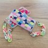 Color Chain Case żelowe elastyczne etui z łańcuchem łańcuszkiem zawieszką do Samsung Galaxy S21+ 5G (S21 Plus 5G) wielokolorowy 