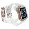 Pasek z etui ochronnym Protect Strap Band do Apple Watch 38 / 40 / 41 mm opaska obudowa pancerna - przeroczysty, różowe złoto