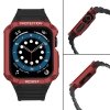 Pasek z etui ochronnym Protect Strap Band do Apple Watch 42 / 44 / 45 mm opaska obudowa pancerna - czarny, czerwony