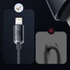 Baseus Crystal Shine Series kabel przewód USB do szybkiego ładowania i transferu danych USB Typ A - Lightning 2,4A 1,2m czarny (