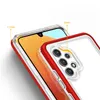 Clear 3in1 etui do Samsung Galaxy A72 4G żelowy pokrowiec z ramką czerwony