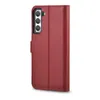 iCarer Haitang Leather Wallet Case skórzane etui do Samsung Galaxy S22+ (S22 Plus) portfel obudowa pokrowiec czerwony (AKSM05RD)
