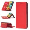 Magnet Card Case etui do Samsung Galaxy A12 5G pokrowiec portfel na karty kartę podstawka czerwony