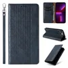 Magnet Strap Case etui do iPhone 12 Pro Max pokrowiec portfel + mini smycz zawieszka niebieski