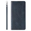 Magnet Strap Case etui iPhone 14 Plus pokrowiec z klapką portfel mini smycz podstawka niebieskie