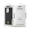 DKNY DKHMP15LPSHRPSK iPhone 15 Pro6.1 czarny/black hardcase Leather Pattern Monogram Metal Logo MagSafe
