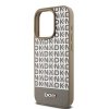 DKNY DKHMP15LPSOSPW iPhone 15 Pro6.1 brązowy/brown hardcase Leather Printed Pattern Metal Logo MagSafe