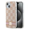 DKNY DKHMP15SHCPTSP iPhone 15 / 14 / 136.1 różowy/pink hardcase IML Checkered Mono Pattern & Printed Stripes MagSafe