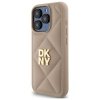 DKNY DKHCP15LPQDSLE iPhone 15 Pro 6.1   beżowy/beige Quilted Stack Logo