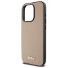 DKNY DKHMP15LPGHLME iPhone 15 Pro 6.1   beżowy/beige hardcase Grained Metal Logo MagSafe