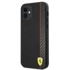 Ferrari FESAXHCP12SBK iPhone 12 mini 5,4 czarny/black hardcase On Track Carbon Stripe