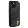 Ferrari FEHCP15SPWAK iPhone 15 / 14 / 13 6.1 czarny/black hardcase Perforated Waves Metal Logo