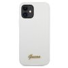 Guess GUHCP12SLSLMGWH iPhone12 mini 5,4 biały/white hardcase Metal Logo Script