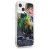 Guess GUHCP13SLFLSB iPhone 13 mini 5,4niebieski/blue hardcase Flower Liquid Glitter