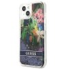 Guess GUHCP13SLFLSB iPhone 13 mini 5,4niebieski/blue hardcase Flower Liquid Glitter